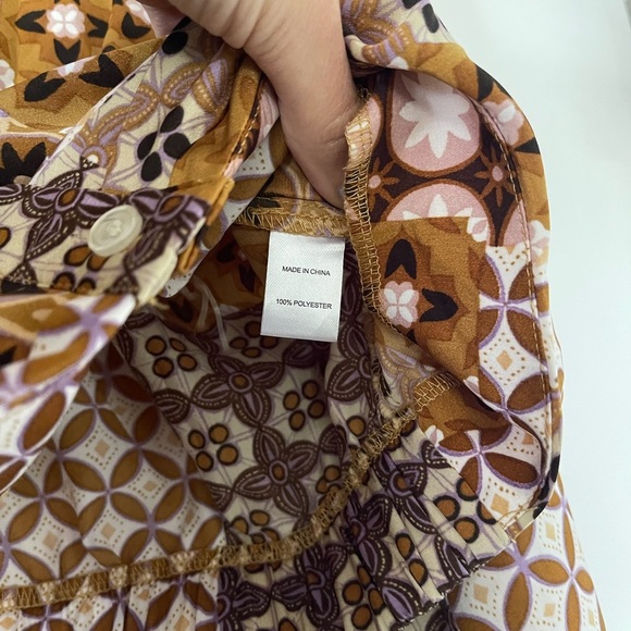 Anthro Drew Silky Pattern Top - S - Picture 4 of 5